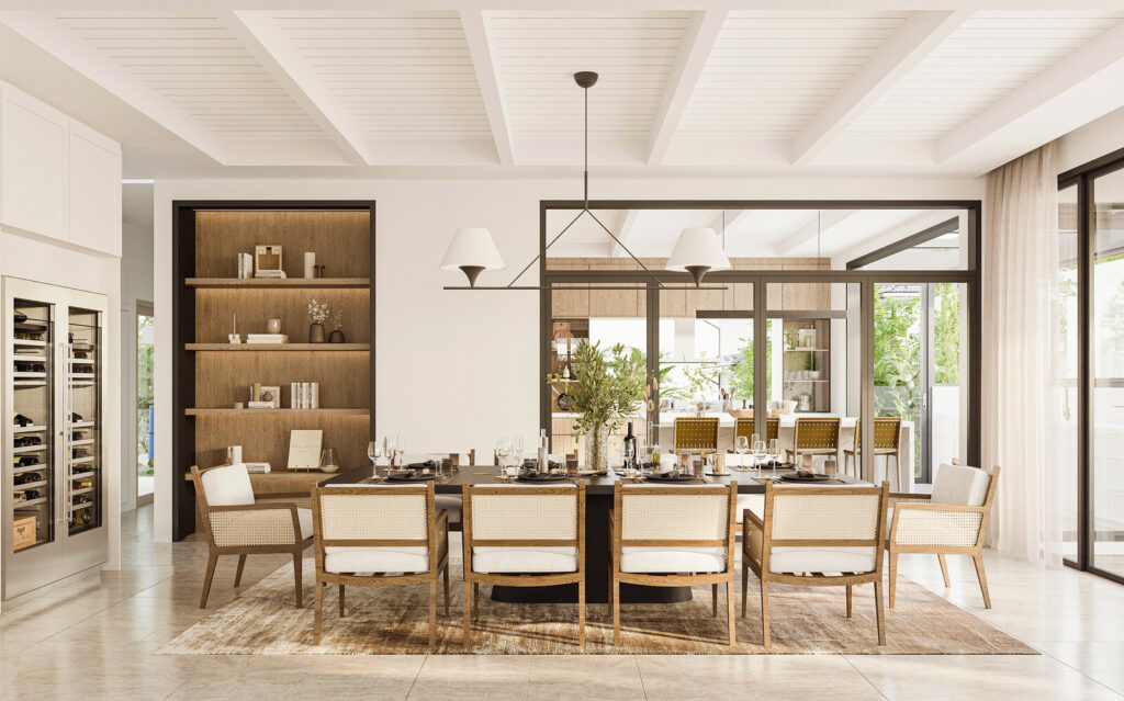 Dining room in Clementi Park, contemporary Mediterranean interior design project by Haus Atelier